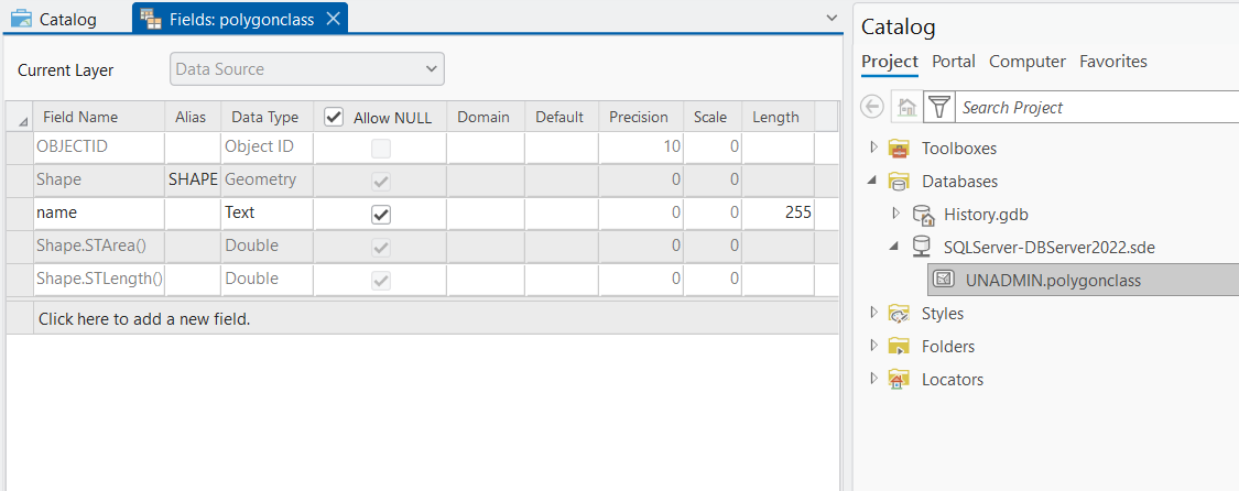 Create a new text field in the Fields view.