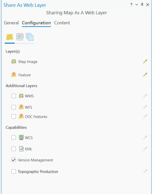 Version Management capability enabled during the publishing process
