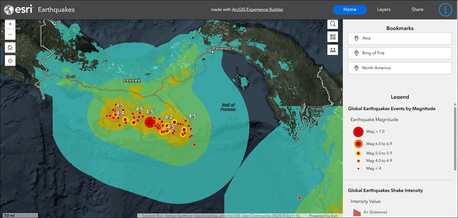 Earthquake Public Information Map