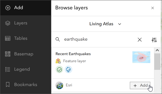 Add from Living Atlas