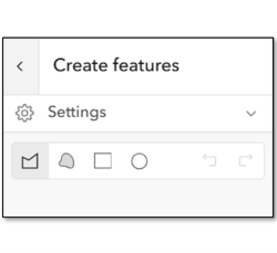 The new draw toolbar for creating polygons