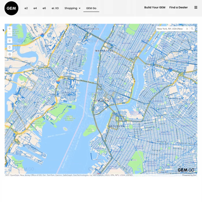 Map of New York showing Manhattan, Brooklyn, and New York City.
