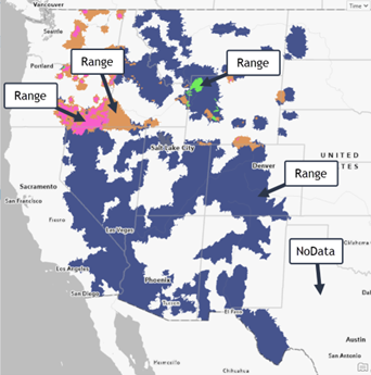 Output from Feature to Raster showing FID raster values.