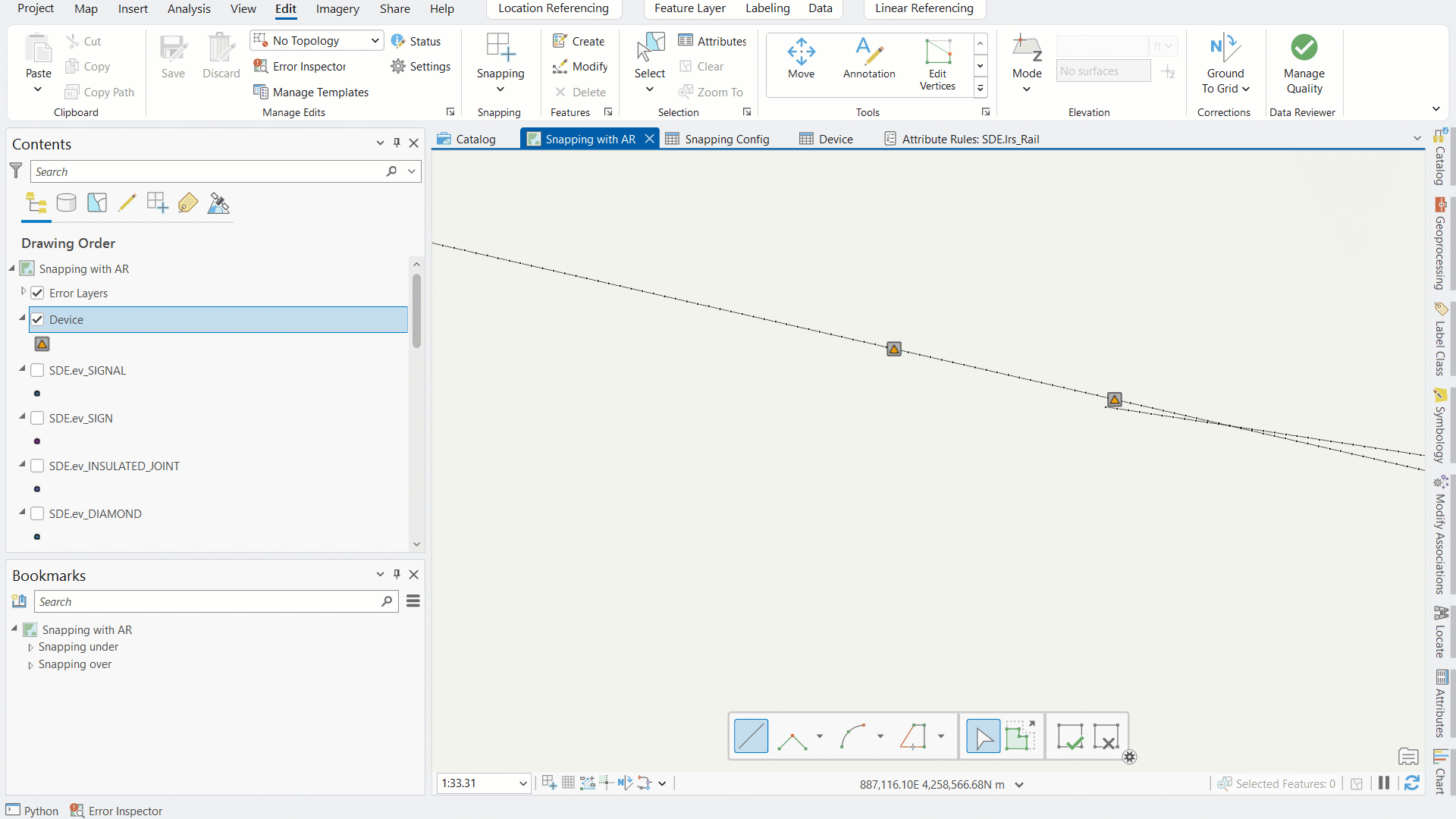 Snapping with attribute rules