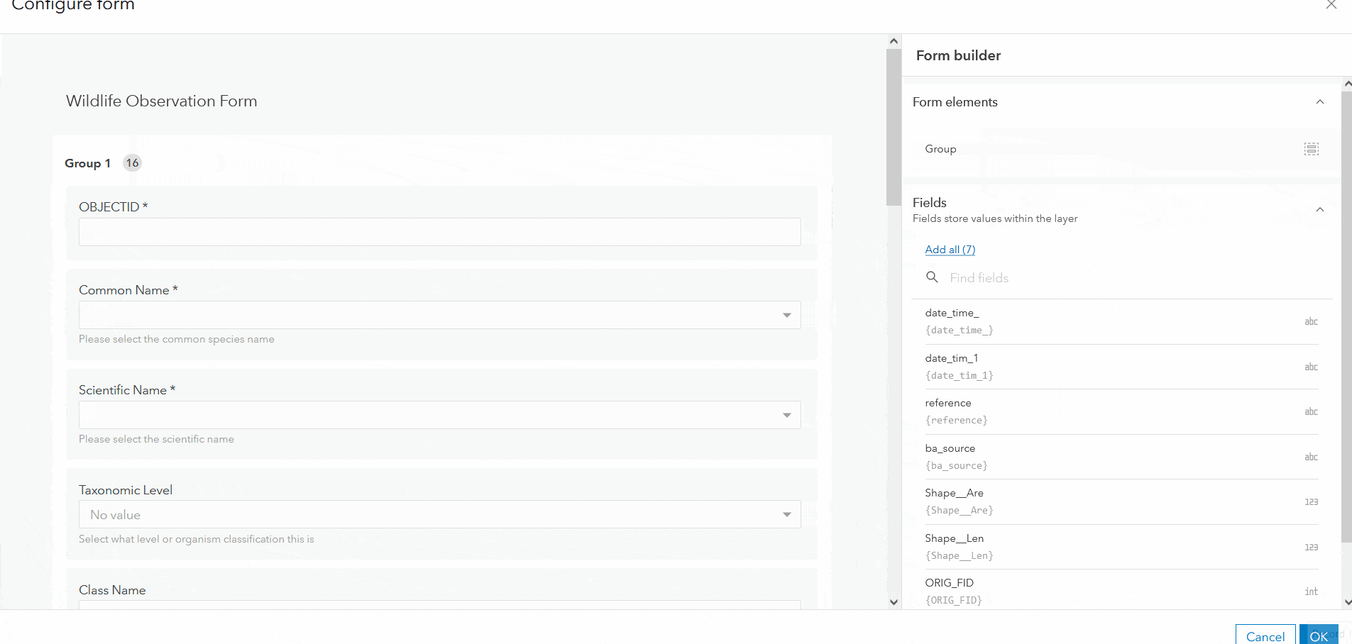 Group fields in logical order for efficient data collection.