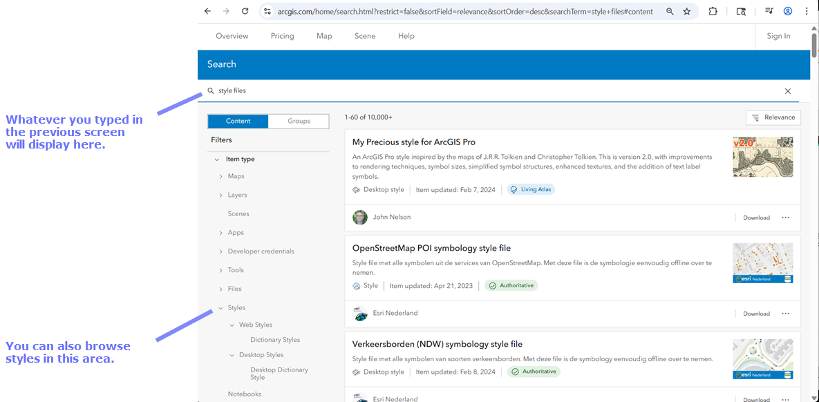 Your search term appears near the top of the page
