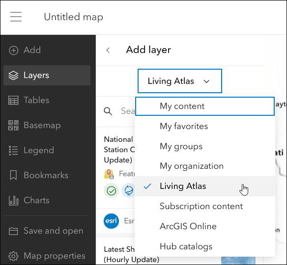 Add from Living Atlas