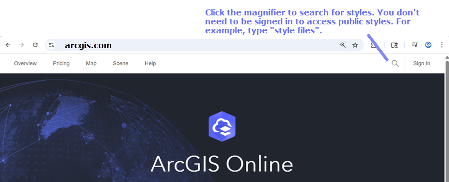 Click the search bar and type "style"