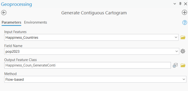 Image of Generate Contiguous Cartogram Geoprocessing tool in ArcGIS Pro