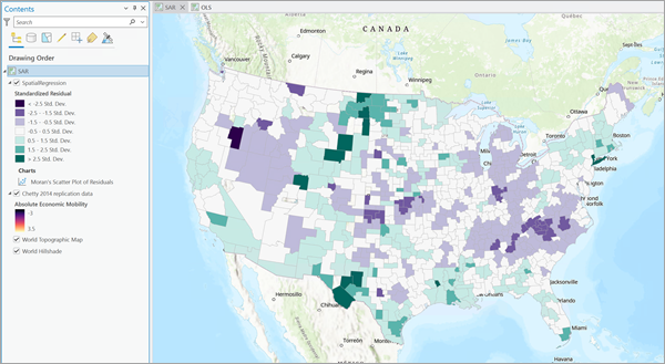 Spatial Autorgression residuals map.
