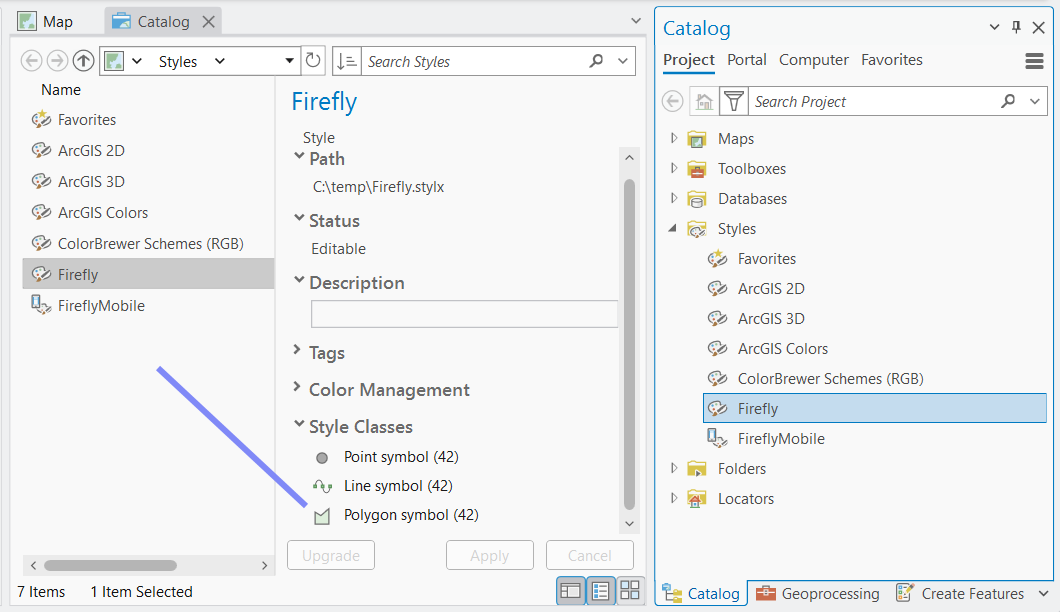 Click the style file to display its style classes