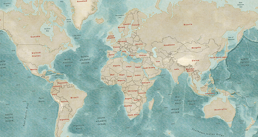 the Adventure Map basemap, at a global extent
