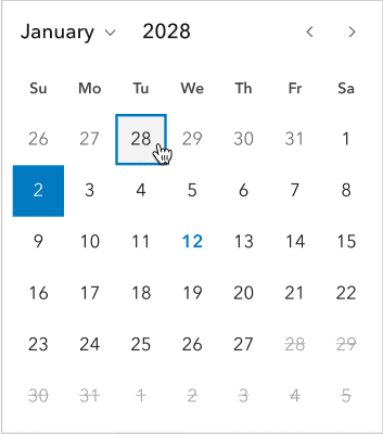 Date Picker's enhanced contrast for its initial and interactive states.