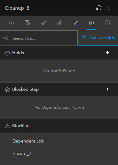 A screenshot of a job that is blocking another from running due to a dependency.