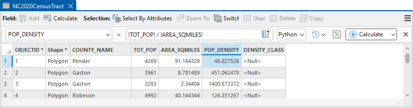 POP_DENSITY = !TOT_POP! / !AREA_SQMILES!