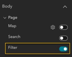 Filter widget URL parameter settings