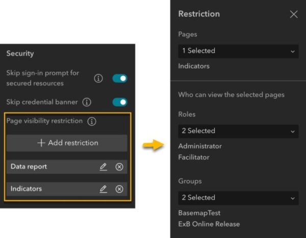 Page visibility restriction
