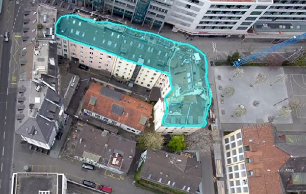 Shows a complex shape created with the multi click Auto Detect option.