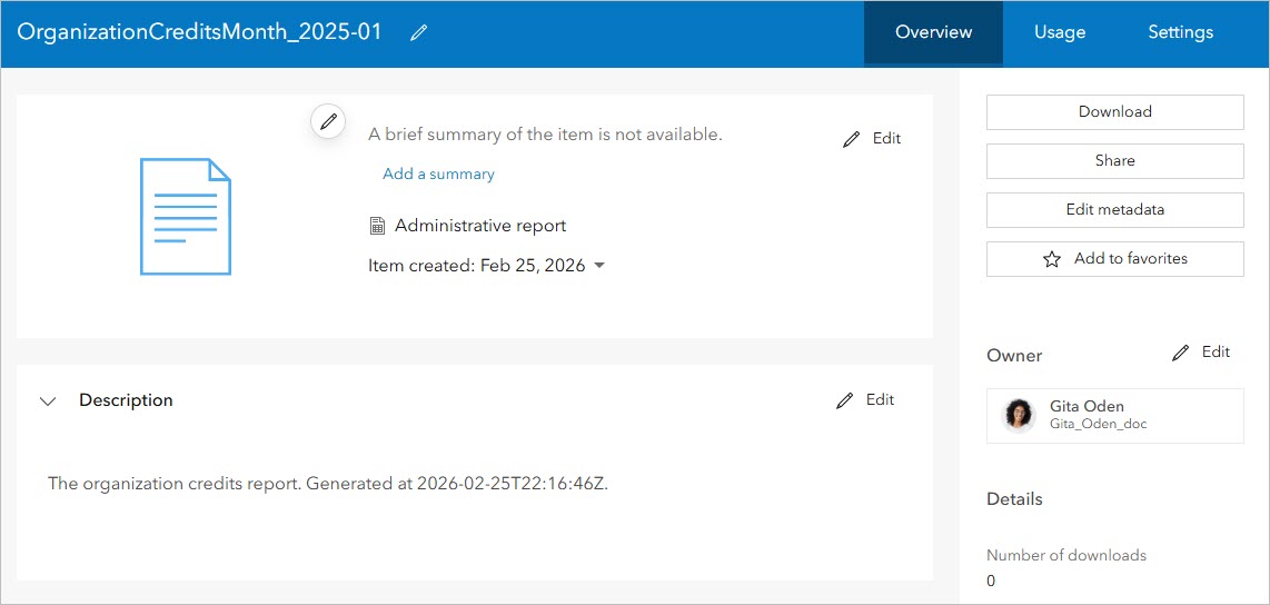 Credit report item page