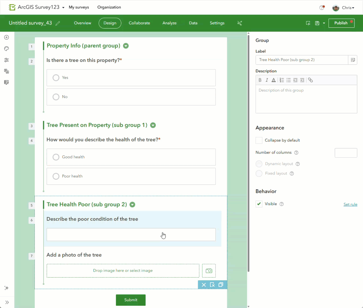 Create Nested Groups in Web Designer