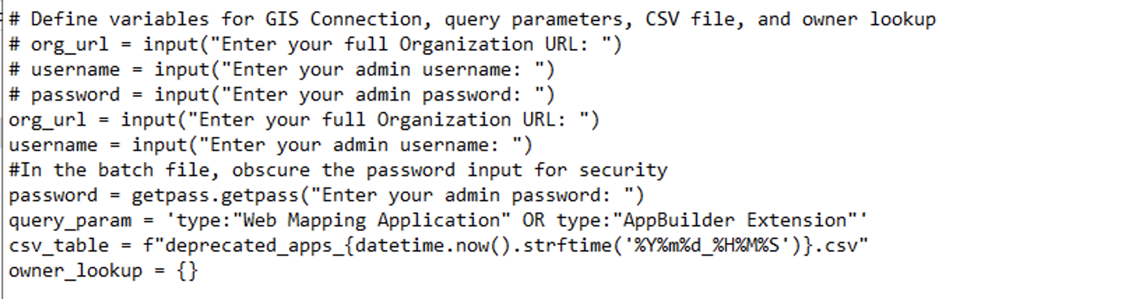 Screenshot of text file of retiring apps script