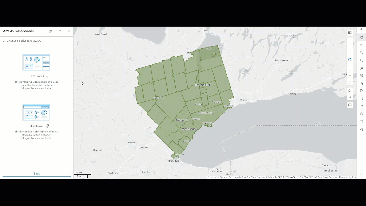 Animation of dashboard layout preview