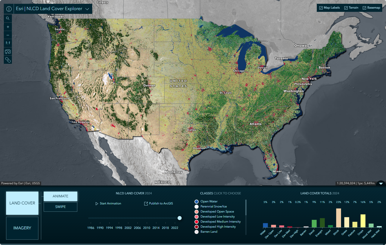 Esri NLCD Land Cover Explorer