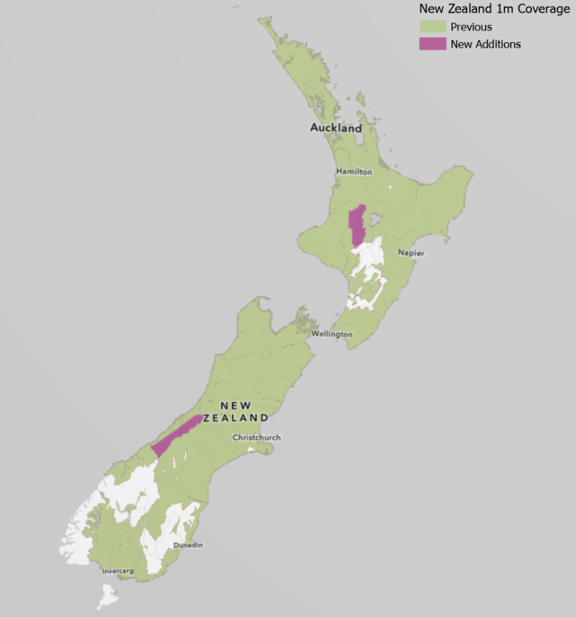 New Zealand 1m coverage as of December 2025