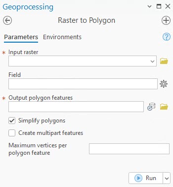 Raster to Polygon tool UI in ArcGIS Pro