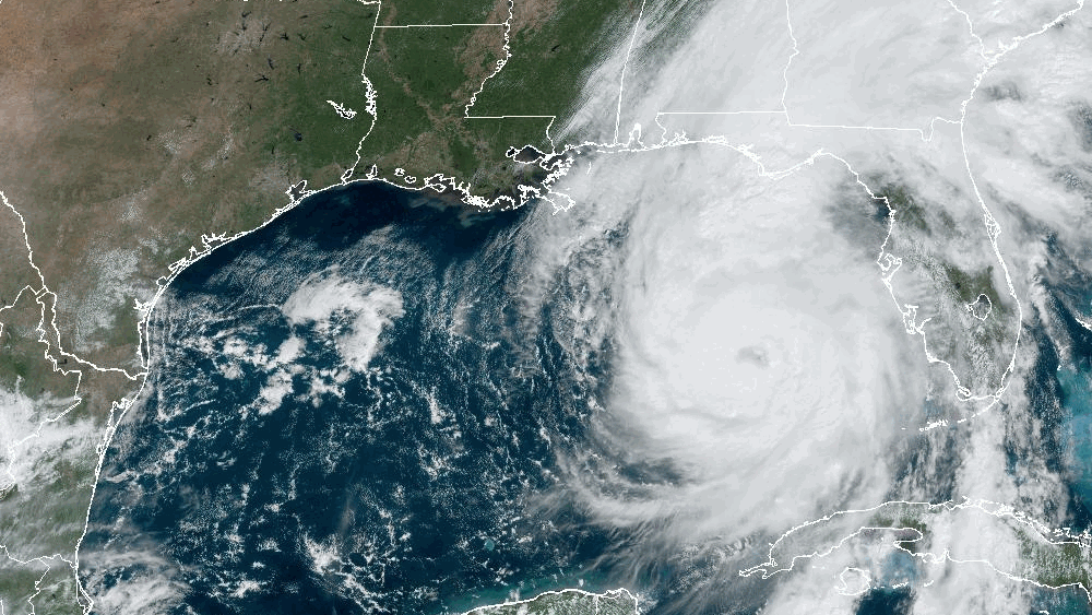 Satellite animation of Hurricane Helene in the Gulf of Mexico before flooding impacts Boone and Southeast US.