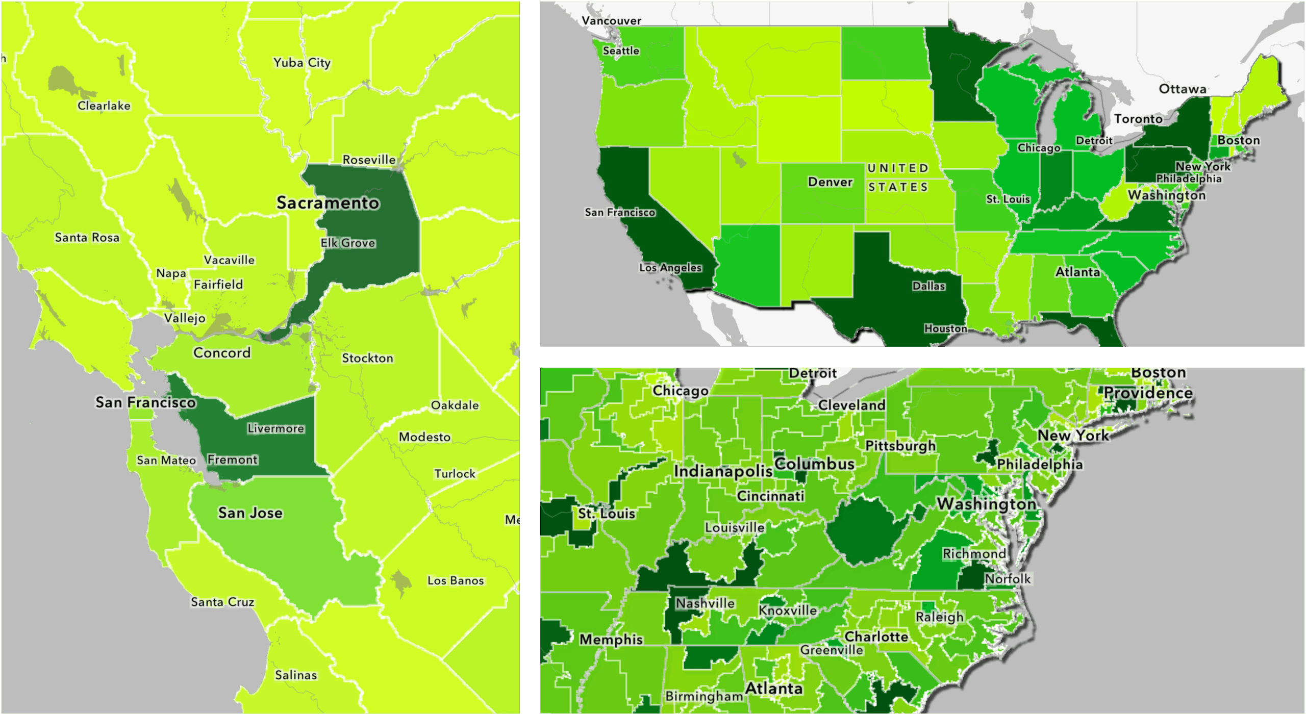 federal spending at different geography levels