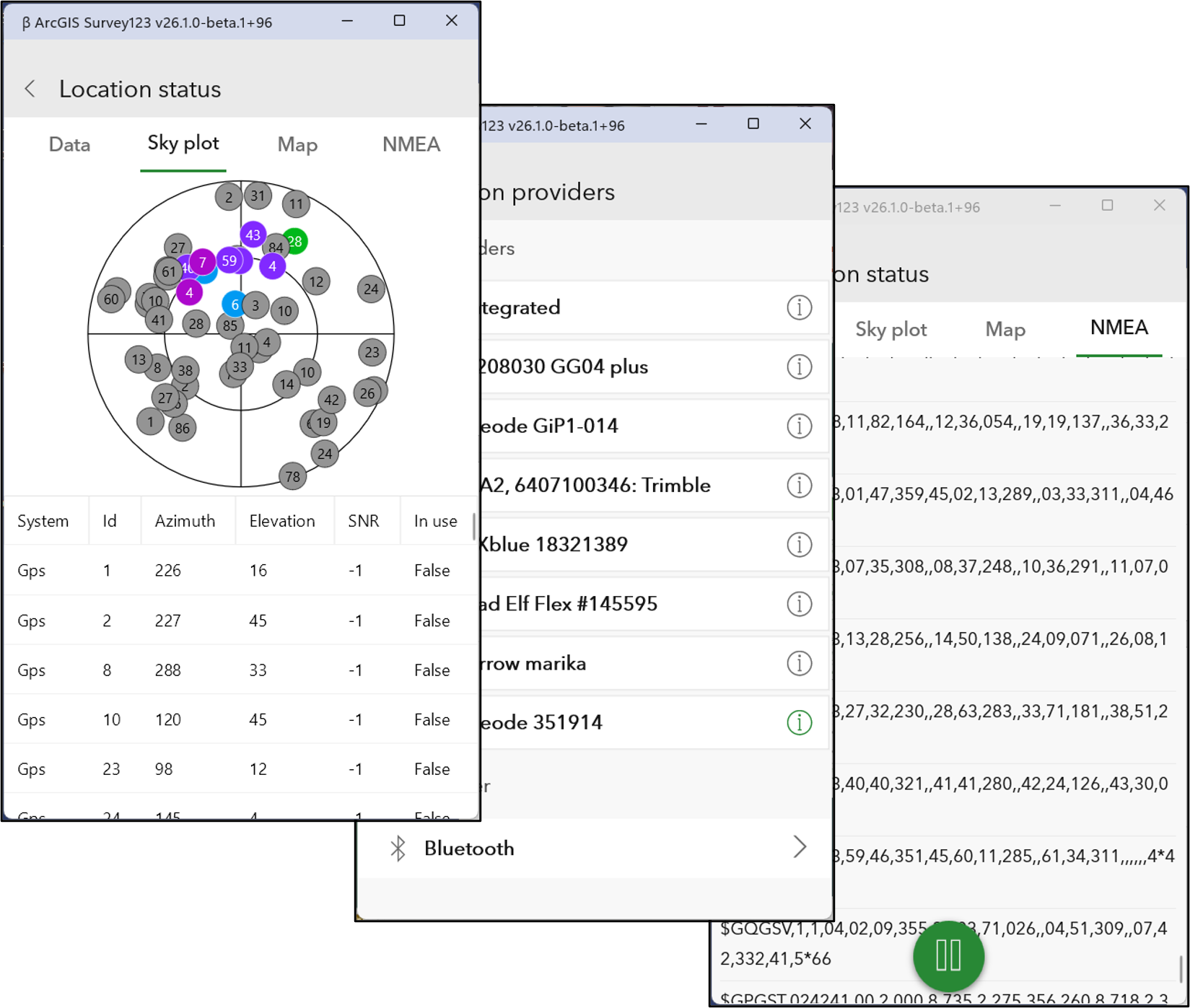Bluetooth GNSS support in Next-Gen