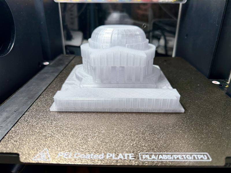 3D Print of Jefferson Memorial using Transparent PETG