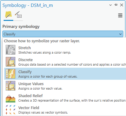 Symbology pane and Classify category to select