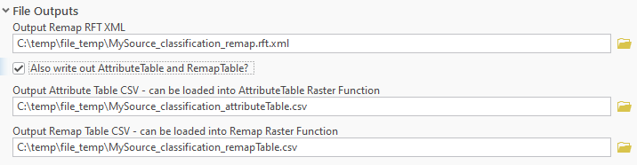 Fields to specify outputs