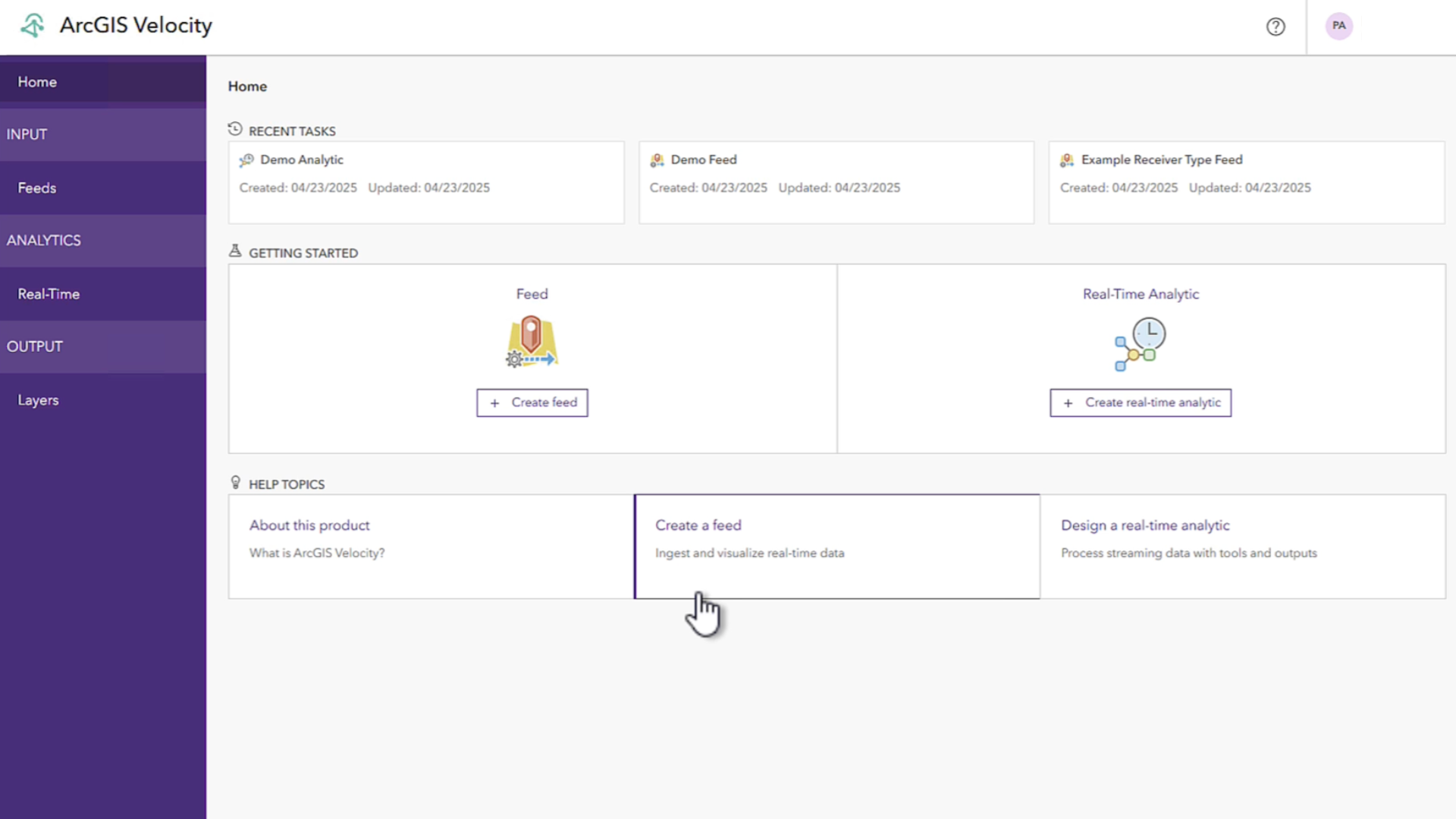 ArcGIS Velocity for ArcGIS Enterprise