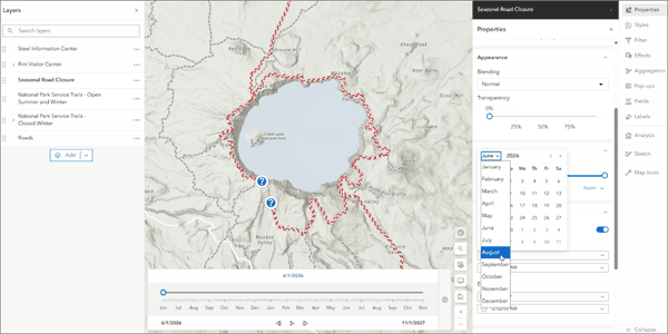 Visibility time range