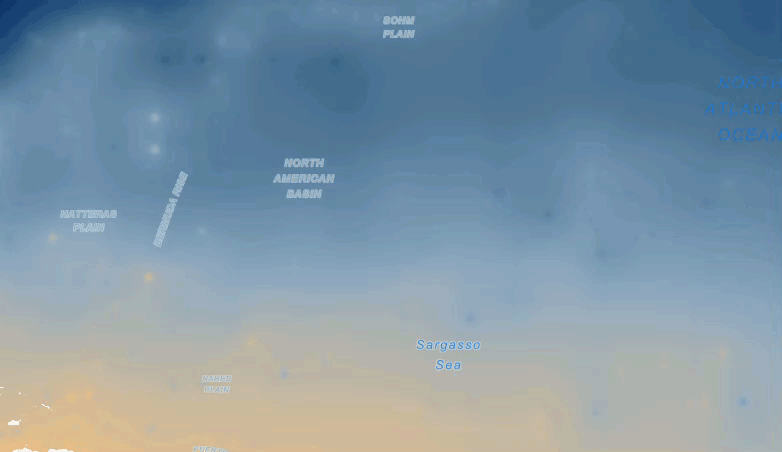 Popup showing the sea surface temperature in Celsius and Fahrenheit over time.