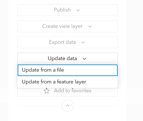 Image shows the dual entrypoint for updating from a file or a feature layer