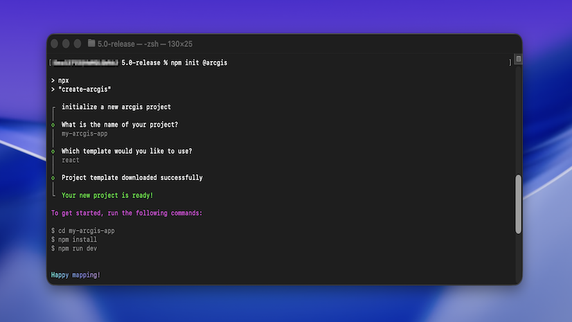 Quick Start New JavaScript Maps SDK Projects with @arcgis/create