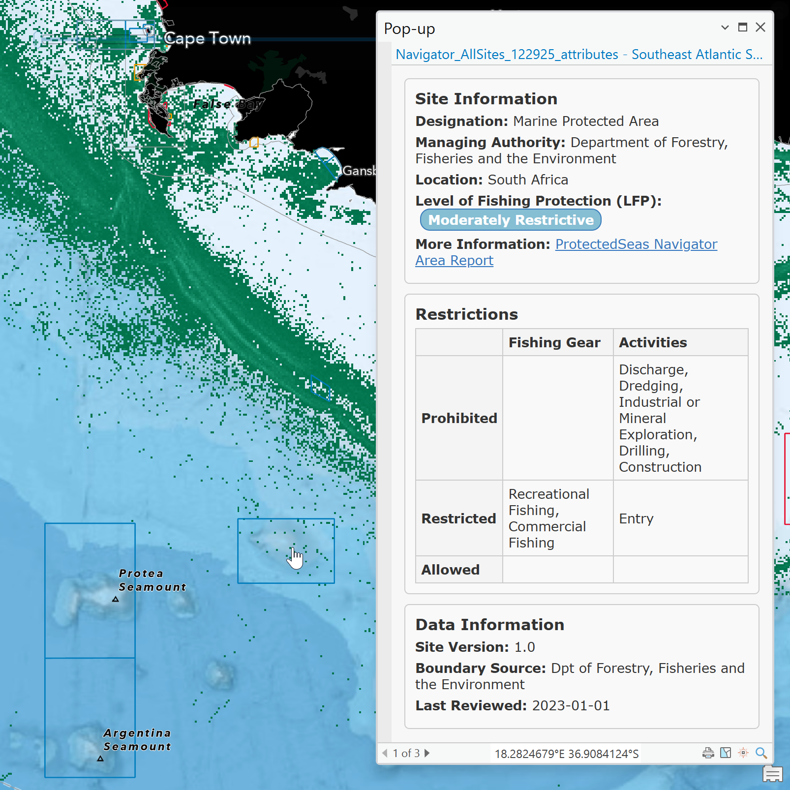 Global Fishing Watch Fishing Intensity and ProtectedSeas MPA's