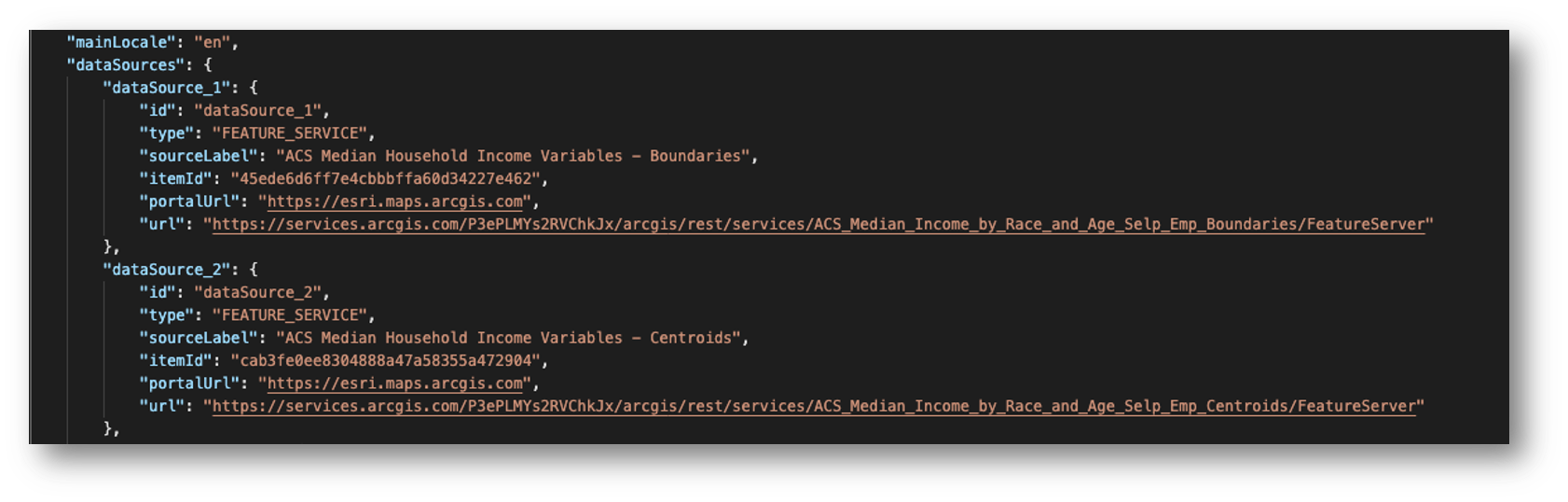 json swap example for experience builder