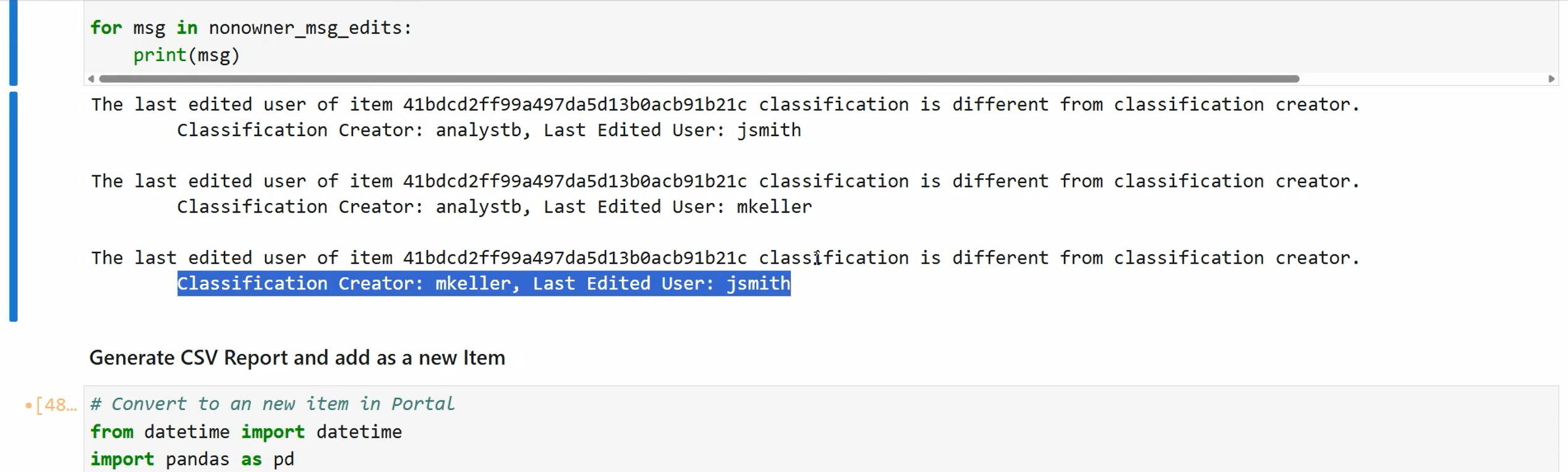 Bill identifies cases where users have changed item classifications of content they don't own