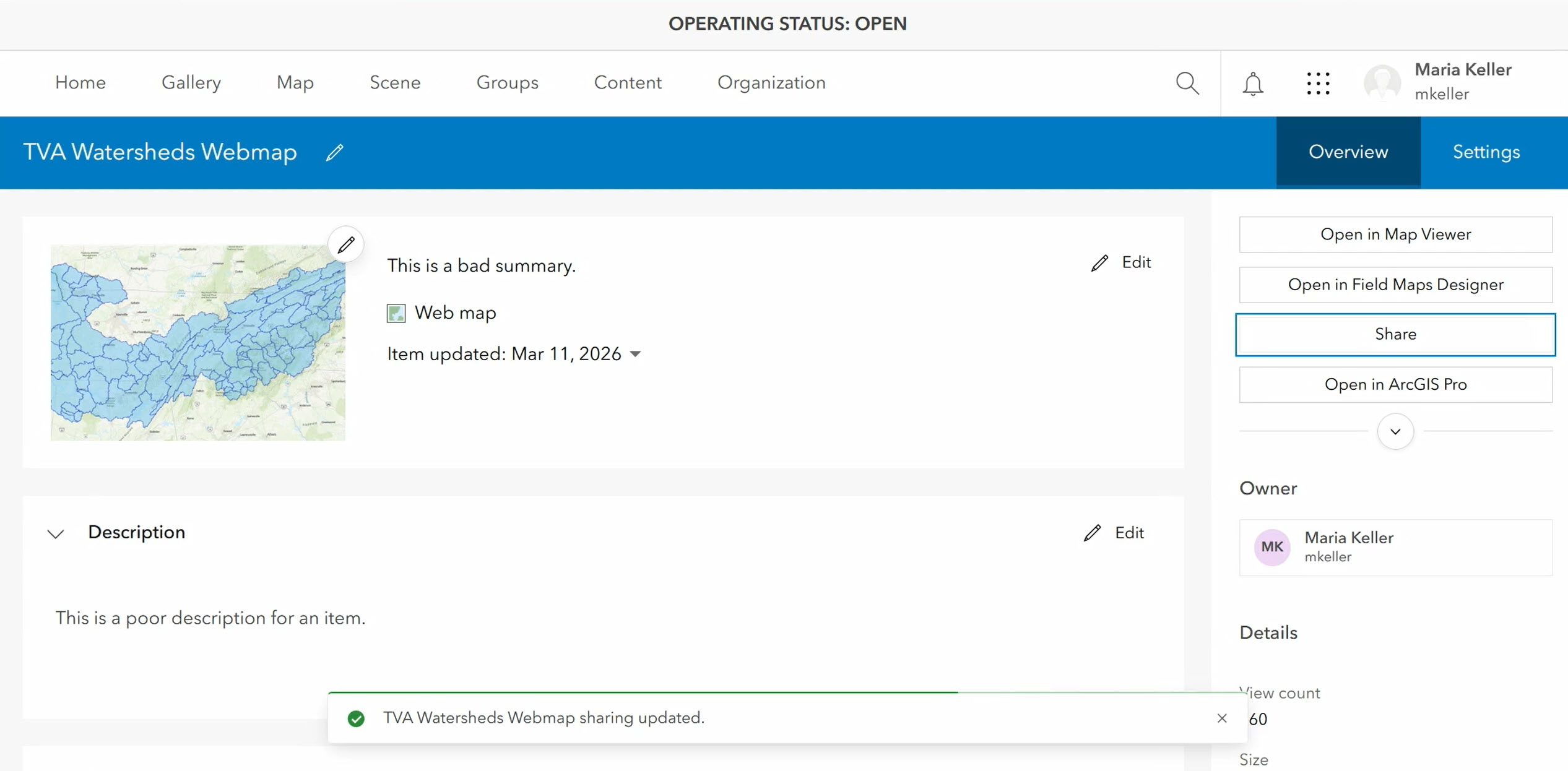 Bad example of a web map