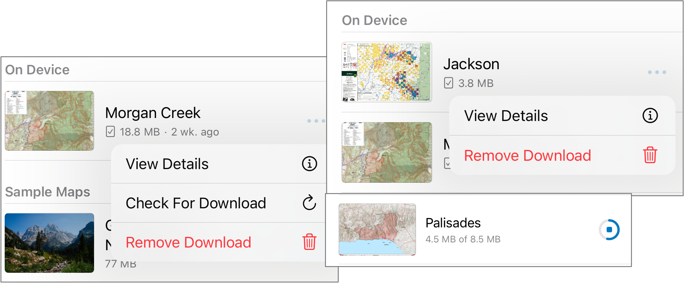 PDF maps can be managed in the browse screen in Field Maps.