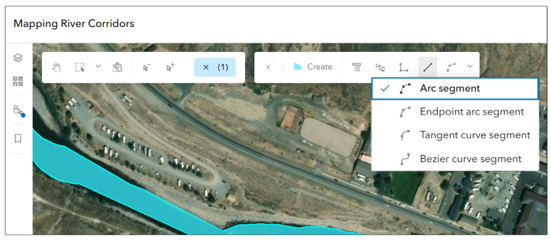 New true curve drawing tools appear on the editing toolbar.