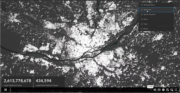 Interactive map showing rapid rendering of large polygon file on a webmap