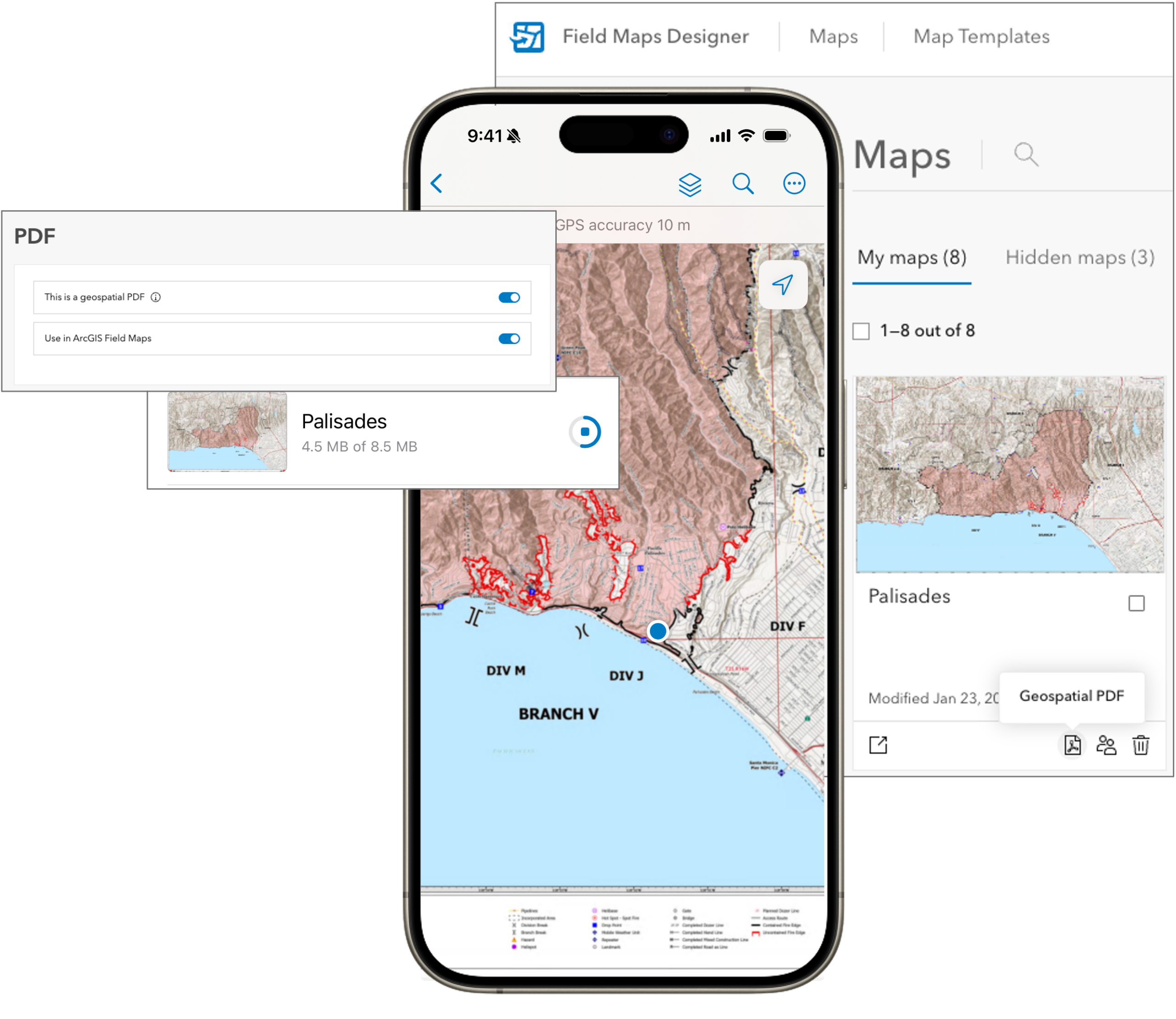 Field Maps now supports geospatial PDFs