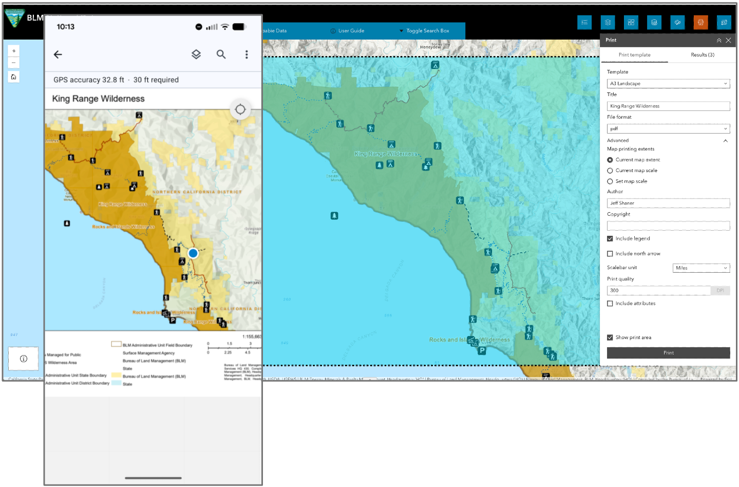 With the BLM National Data Viewer you can create and print your own PDF maps for use in Field Maps.