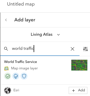 Add Layer: World Traffic